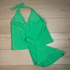 Old Navy Green Halter Tankini Set